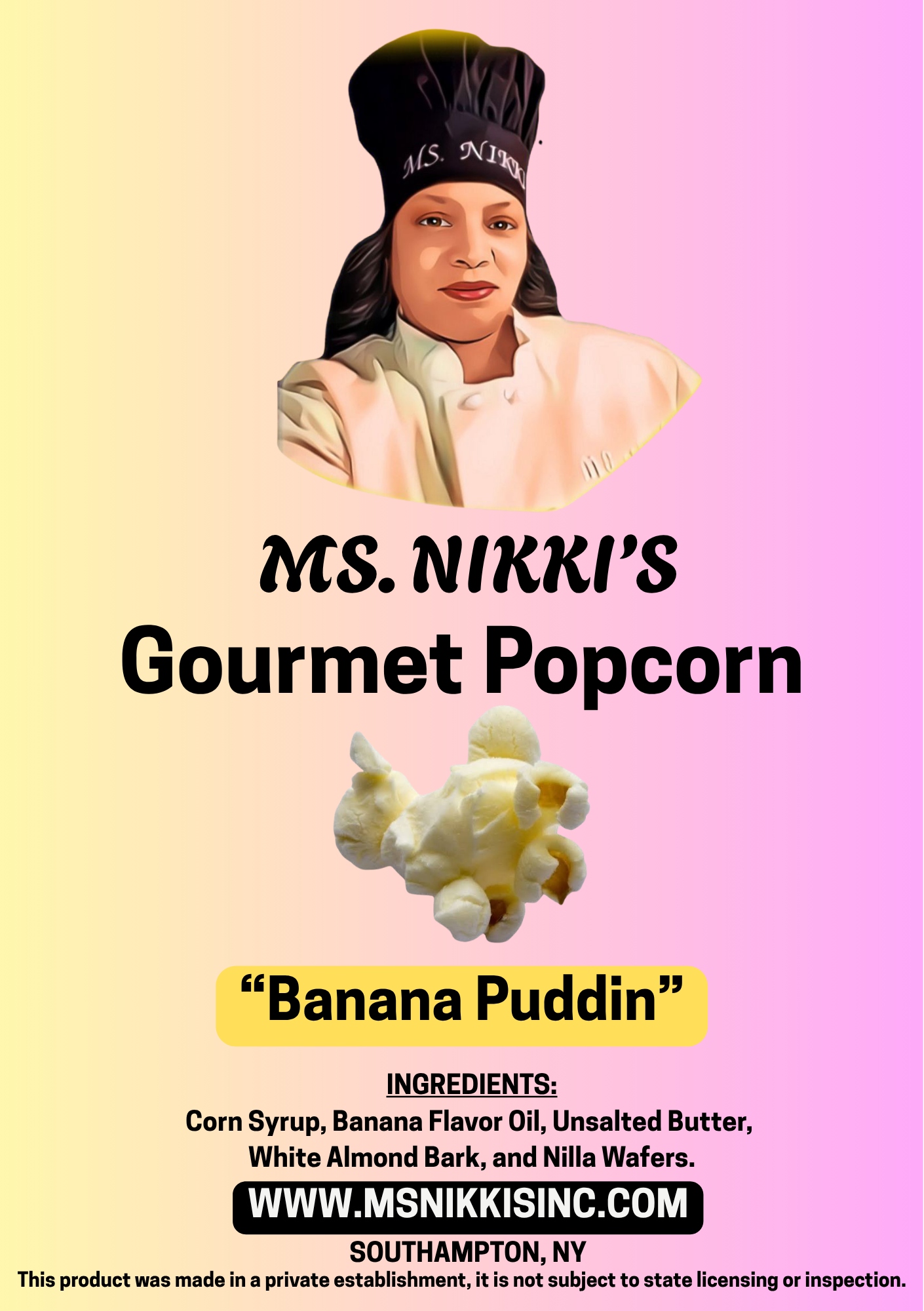Gourmet Popcorn – "Banana Puddin"